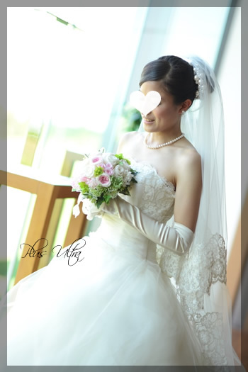 プリザ　プリザーブドフラワー　ウェディングブーケ　ラウンド　ピンク　白