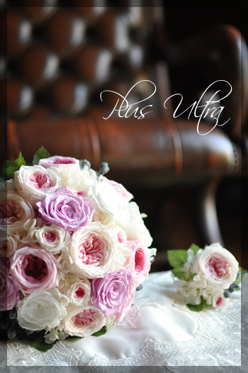 プリザ　プリザーブドフラワー　ラウンドブーケ　ピンク