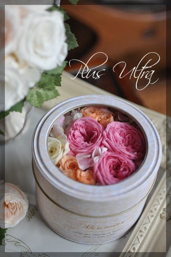 プリザ　プリザーブドフラワー　缶アレンジ　大人　ピンク　可愛い