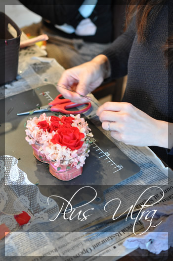 プリザ　プリザーブドフラワー　壁掛け　可愛い　手づくり　おしゃれ