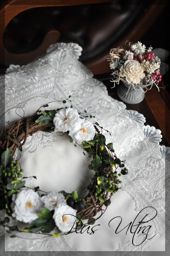 プリザ　プリザーブドフラワー　リース　ナチュラル