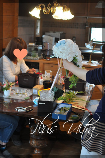 プリザ　プリザーブドフラワー　ウェディングブーケ　キャスケードブーケ　手作り