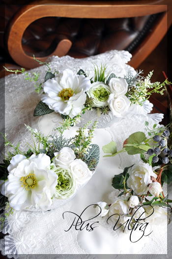 プリザ　プリザーブドフラワー　ナチュラル　白グリーン　上品　おしゃれ