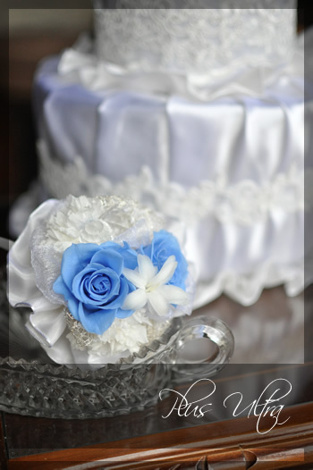 おむつケーキ　ダイパーケーキ　出産祝い　プリザ　プリザーブドフラワー　ミニブーケ　２段　豪華