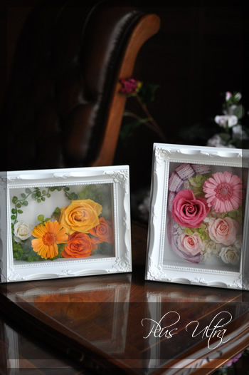 プリザ　プリザーブドフラワー 額　フレーム