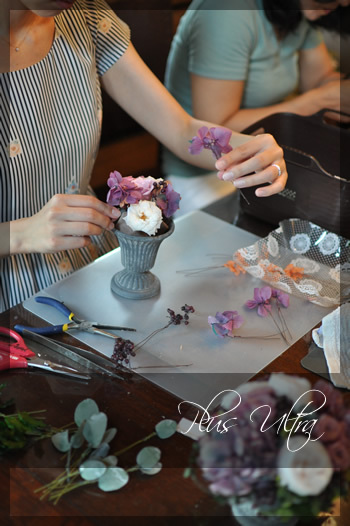 プリザ　プリザーブドフラワー　造花　レッスン　フラワーアレンジ　豪華　手づくり