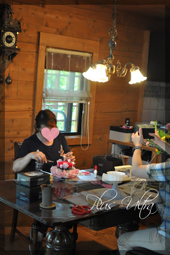 プリザ　プリザーブドフラワー　ウェディングブーケ　ハートバックブーケ　ピンク