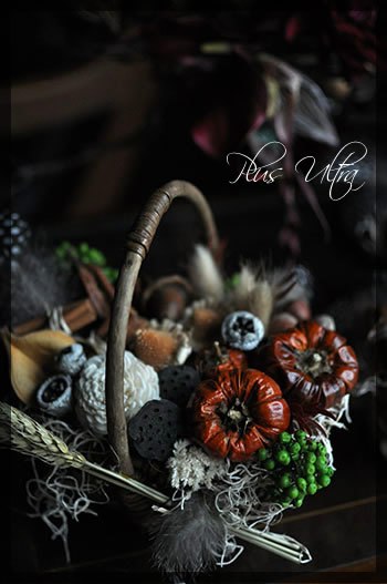 ハロウィンアレンジレッスン ドライフラワー かぼちゃ