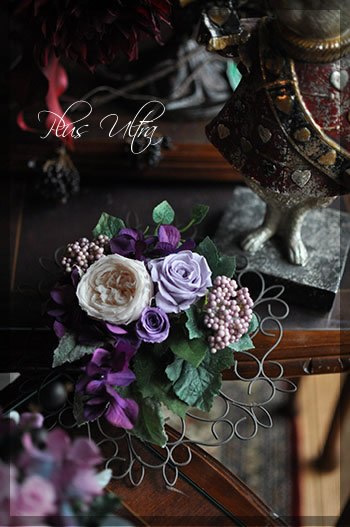 プリザ　プリザーブドフラワー　レッスン　フラワーアレンジ　豪華　アイアン　手づくり　壁掛け　大人　シック