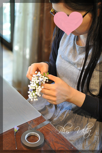 造花　花冠　かすみ草　ウェディング