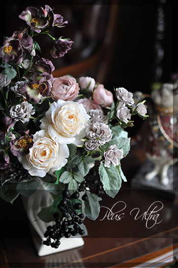 造花　レッスン　フラワーアレンジ　豪華　ダーク　大型　