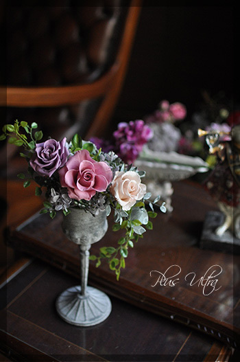 プリザ　プリザーブドフラワー　カッコいい　シック　大人　シャビー　おしゃれ　アンティーク