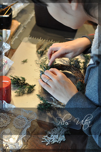 プリザ　プリザーブドフラワー　ドライ　クリスマススリース