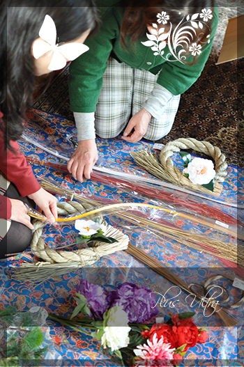 造花 しめ縄 ごぼう〆 お正月 豪華 手作り お飾り