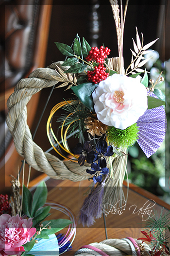 造花 しめ縄 ごぼう〆 お正月 豪華 手作り お飾り