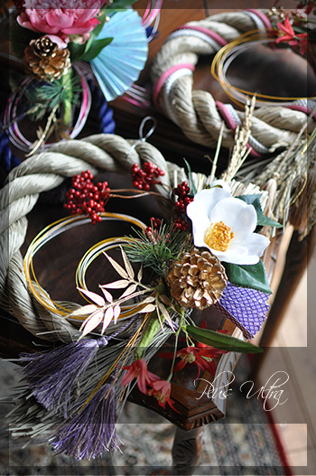 造花 しめ縄 ごぼう〆 お正月 豪華 手作り お飾り