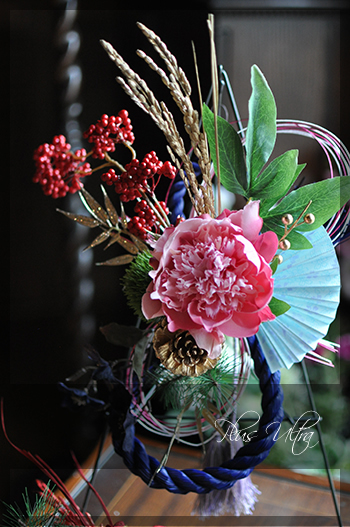 造花 しめ縄 ごぼう〆 お正月 豪華 手作り お飾り