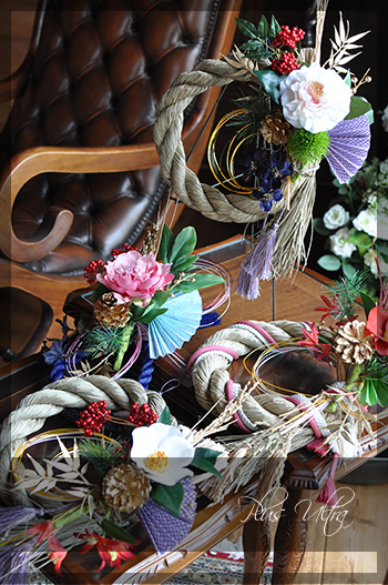 造花 しめ縄 ごぼう〆 お正月 豪華 手作り お飾り