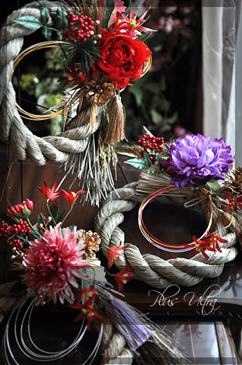 造花 しめ縄 ごぼう〆 お正月 豪華 手作り お飾り