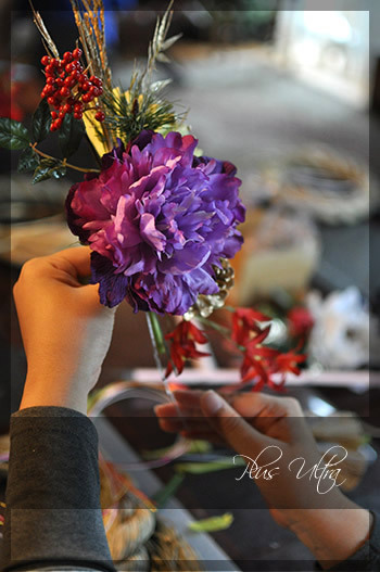 造花 しめ縄 ごぼう〆 お正月 豪華 手作り お飾り