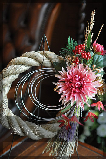 造花 しめ縄 ごぼう〆 お正月 豪華 手作り お飾り