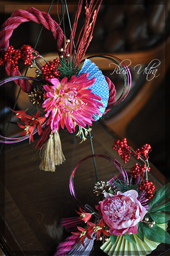 造花 しめ縄 ごぼう〆 お正月 豪華 手作り お飾り