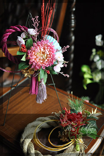 造花 しめ縄 ごぼう〆 お正月 豪華 手作り お飾り