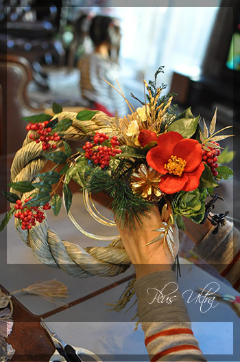 造花 しめ縄 ごぼう〆 お正月 豪華 手作り お飾り