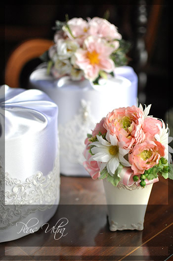 おむつケーキ　ダイパーケーキ　出産祝い　造花　ミニブーケ