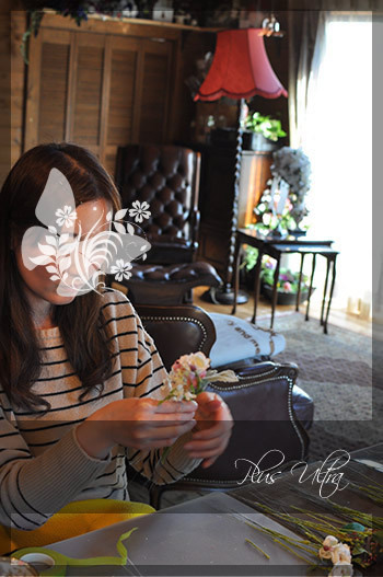 プリザ　プリザーブドフラワー　ウェディングブーケ　ラウンドブーケ　ピンク　オールドローズ　上品　大人　