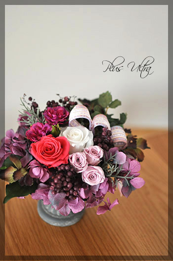 プリザ プリザーブドフラワー レッスン フラワーアレンジ 豪華 シャビー アンティーク シック