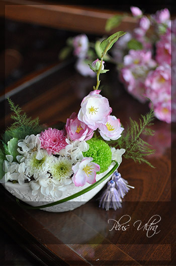 プリザ　プリザーブドフラワー　造花　レッスン　フラワーアレンジ　可愛い　手づくり　お雛さま　和　ひな祭り