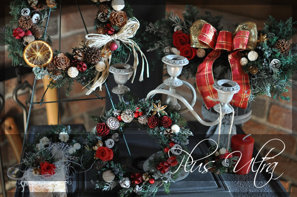 プリザ プリザーブドフラワー ドライ クリスマスリース