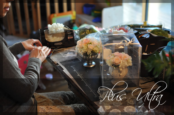 プリザ プリザーブドフラワー ウェディングブーケ 純白 ヘッドパーツ リメイクアレンジ