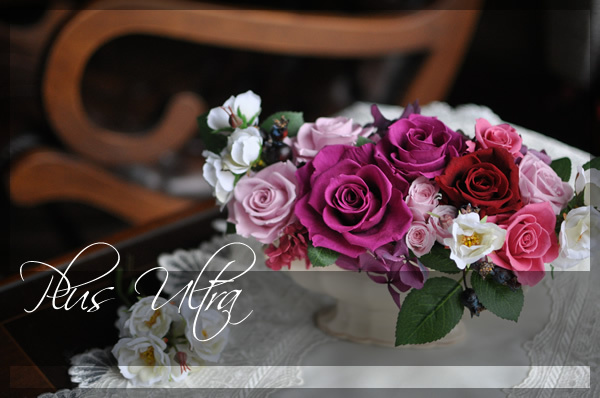 プリザ　プリザーブドフラワー　プレゼント　豪華　手づくり　おしゃれ　シック　ピンク