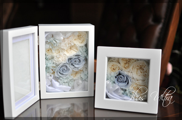 プリザ　プリザーブドフラワー 出産祝い　フォトフレーム