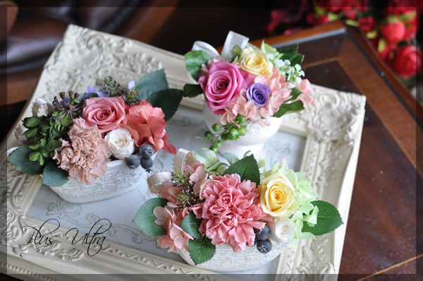 プリザ　プリザーブドフラワー　造花　レッスン　フラワーアレンジ　豪華　可愛い　手づくり