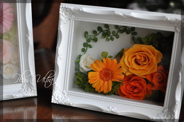 プリザ　プリザーブドフラワー 額　フレーム