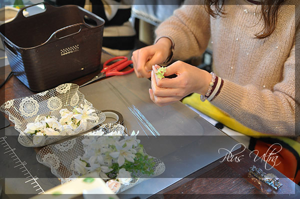 プリザ プリザーブドフラワー ウェディングブーケ 花冠 ピンク オールドローズ 上品 大人