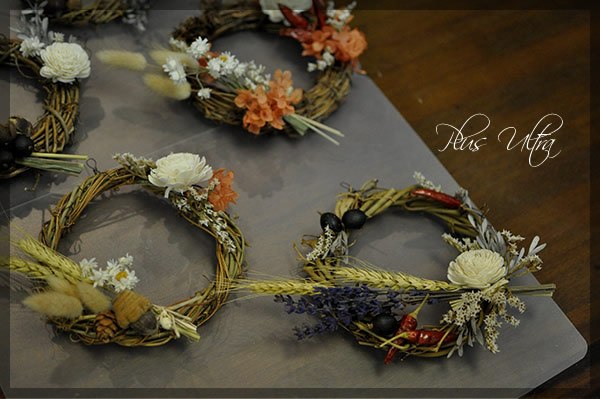 秋 リース ドライフラワー 出張レッスン