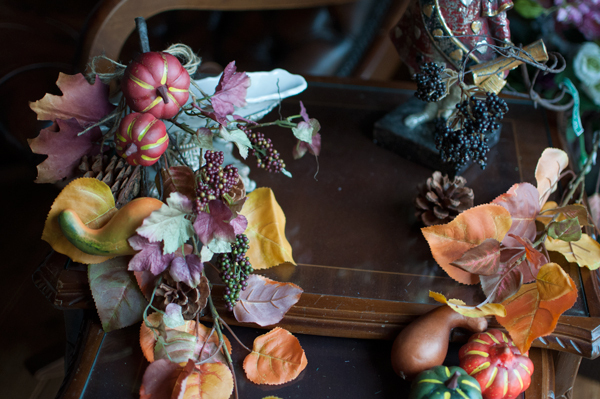 造花 フラワーアレンジ 豪華 ハロウィン 秋 壁掛け スワッグ