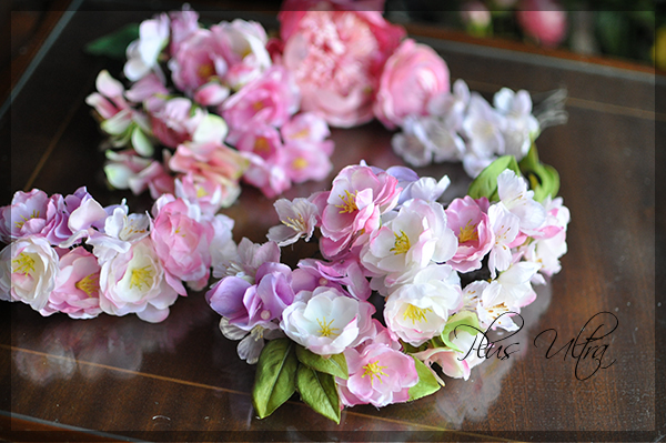 造花　ヘッドパーツ　薔薇　ピンク　ウェディング