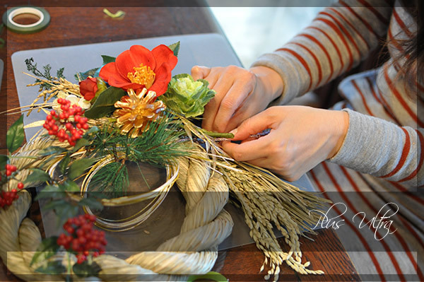 造花 しめ縄 ごぼう〆 お正月 豪華 手作り お飾り