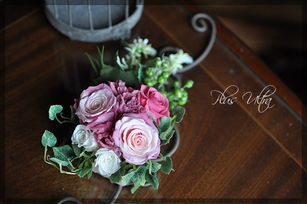 プリザ プリザーブドフラワー レッスン フラワーアレンジ 豪華 アイアン 手づくり 壁掛け 大人ピンク