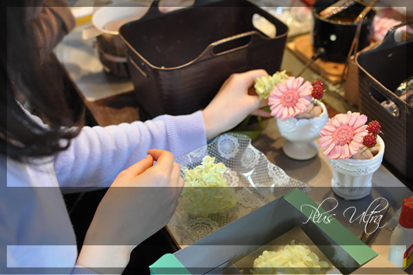 プリザ　プリザーブドフラワー　オーダー　フラワーアレンジ　ガーベラ　ピンク　可愛い