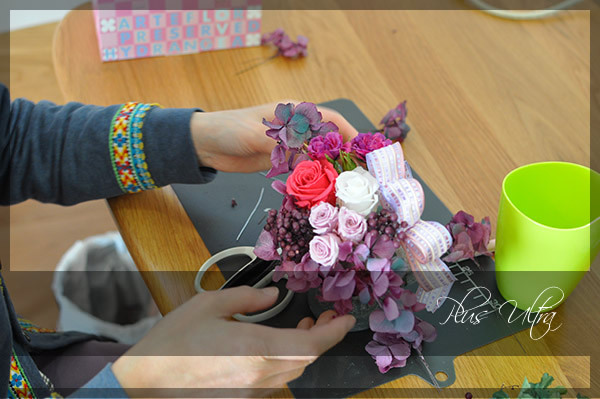 プリザ プリザーブドフラワー レッスン フラワーアレンジ 豪華 シャビー アンティーク シック